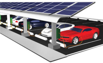 parcheggio con pensilina fotovoltaica